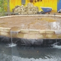 This raised gravel bog filter is ready for planting.