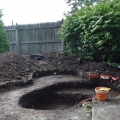 Remember to add plant shelves when digging your pond.