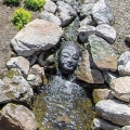 This was captured from 20 feet above the upper pond and shows the stream’s origin as well as the midstream Buddha head.