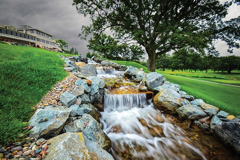 Aquatica and Dean Pipito's team won the best overall design with this pond waterfall at the Merrill Hills Golf Club.