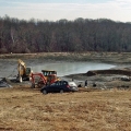 This Colorado pond is being filled. Construction is approximately 90 percent complete.