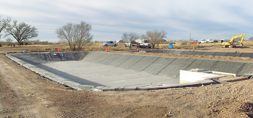 Reinforced EPDM was used to line a fish hatchery pond in Dexter, New Mexico.