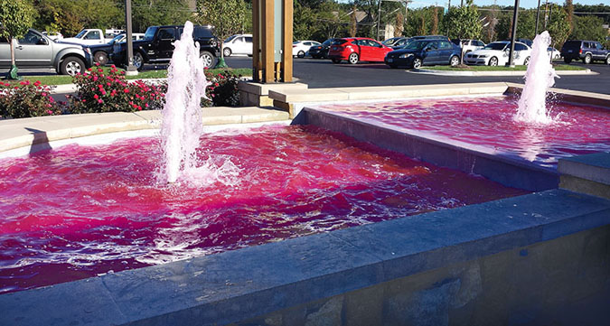 colored water commercial fountain
