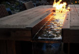 outdoor dining table water fire