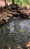 Waterfall in pond