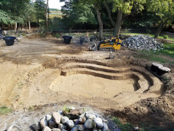 layered pond foundation