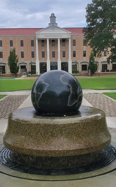 floating globe water feature 