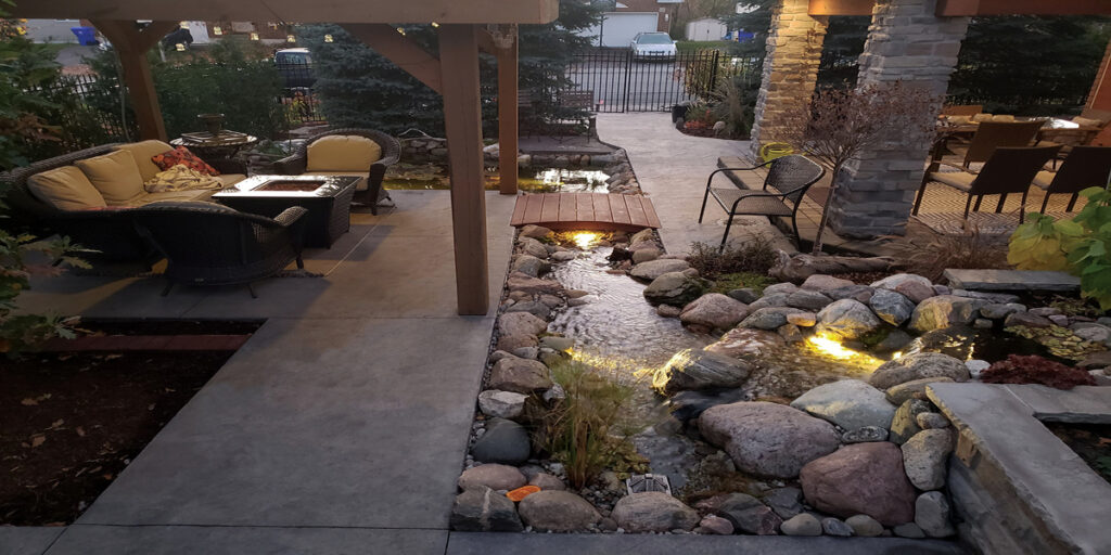 Canadian natural pond and patio
