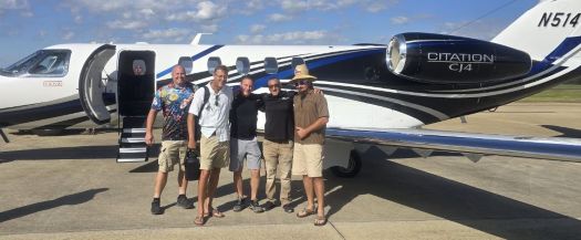 Arriving in Belize on a private flight.