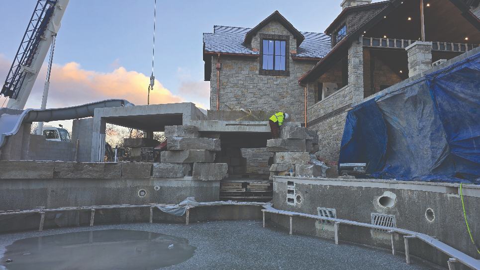 Carving Stone in winter