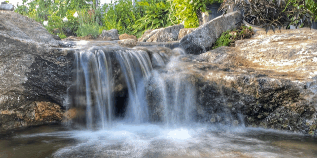 Waterfall with boulders