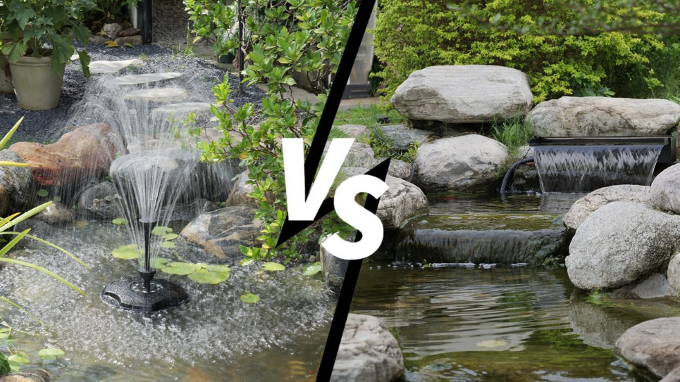 Fountain pump vs. Waterfall pump