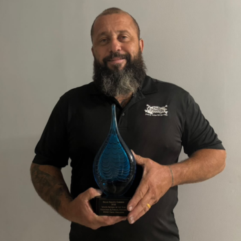 Erick Santa with trophy