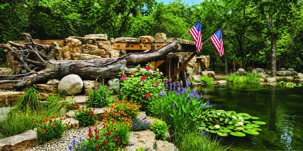 large recreational swim pond